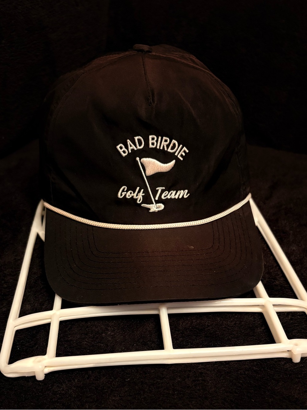 Bad Birdie Golf Team white rope logo black SnapBack hat adjustable GUC